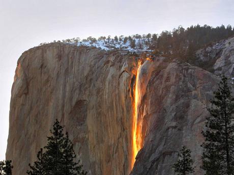 Horsetail Fall at El Capitan mountain