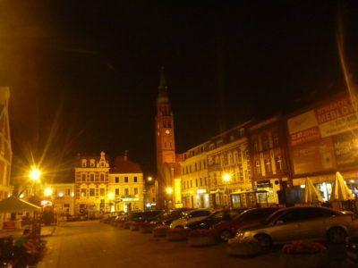 Backpacking in Poland: Top 20 Places to Visit in Starogard Gdański The Rynek (Main Square) at night.