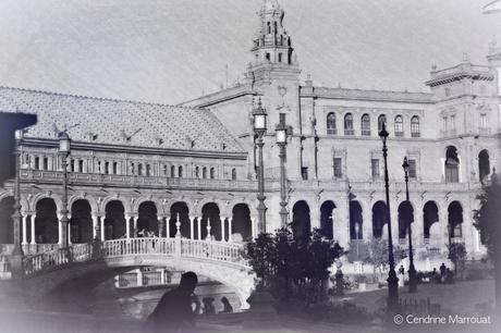 Plaza de España, Seville (Digital drawing + photo manipulation + reminigram)