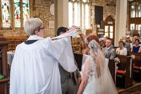 a bride and groom being married 