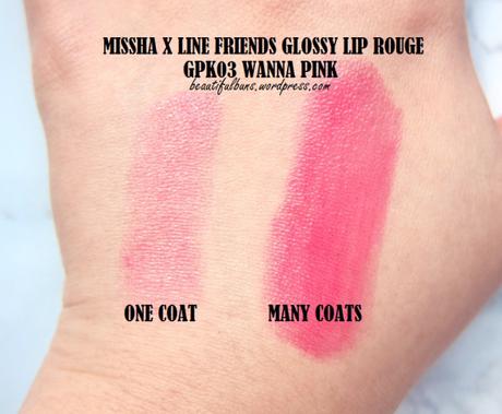 Missha Line Friends Glossy Lip Rouge Wanna Pink (3)