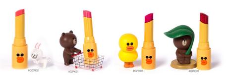 Missha Line Friends Glossy Lip Rouge Wanna Pink colours figurines