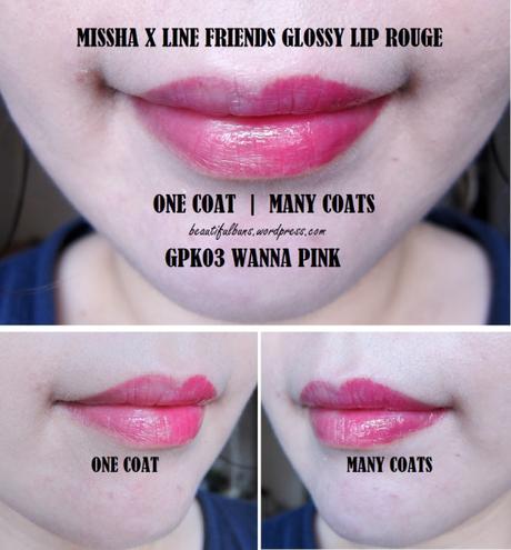 Missha Line Friends Glossy Lip Rouge Wanna Pink (4)
