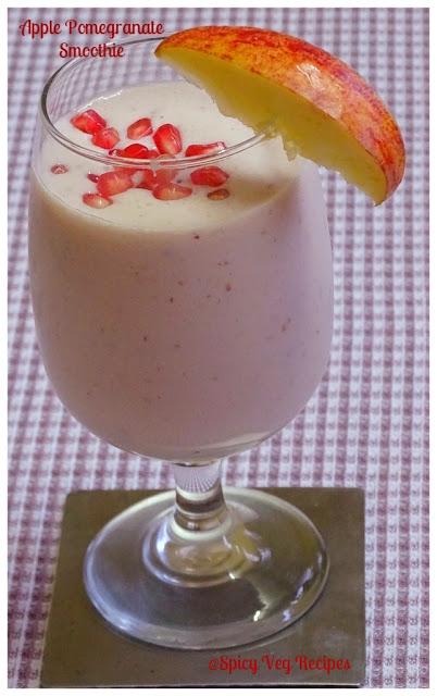 Apple, Beverages, Fast/Vrat, Fusion, Pomegranate, Smoothie, Summer Drinks,15 Minutes Recipes, beverages and drinks, Miscellaneous, Quick Recipes, veg, Vrat Recipes, Milkshake,