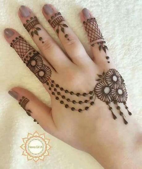 Latest Mehendi Designs: For Palm Upper Side of Hands