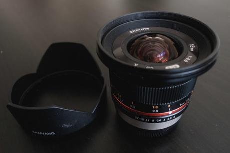 The wonderful Samyang 12mm, small and light but powerful.