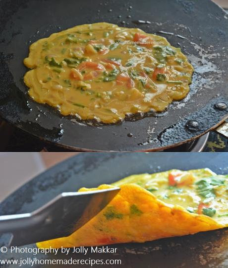 Tomato Omelette Recipe, How to make Vegetable Tomato Omelette | Vegan Omelette Recipe