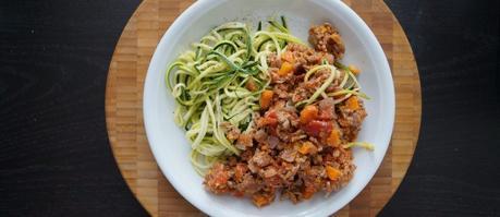 paleo dinner recipes zoodles bolognese featured image