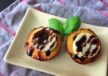 Grilled nectarines with goat cheese