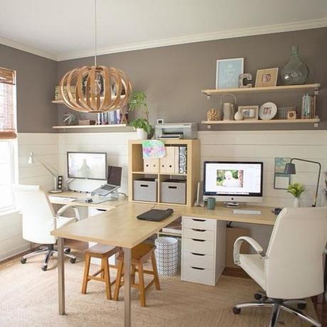 Finally got around to blogging a few photos of our home office makeover. Well, the finished product anyway! Link in profile.: 