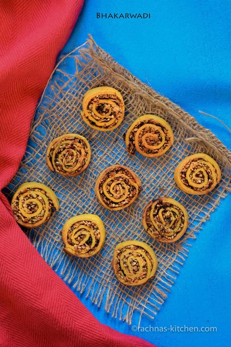 Bhakarwadi recipe, Baked Bhakarwadi Recipe