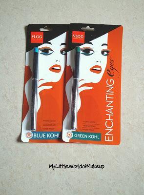 VLCC Enchanting Eyes Blue and Green Kohl Review & Swatches