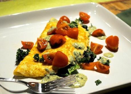 Egg Omelette with Spinach and Savory Dijon Sauce
