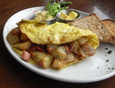 Bacon And Fried Potato Omelette