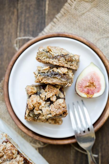 These Oatmeal Fig Bars are an incredible way to use your fresh figs! These gluten-free + vegan bars taste like Fig Neutons, but without the guilt or refined sugars. Enjoy them for breakfast or as a snack!