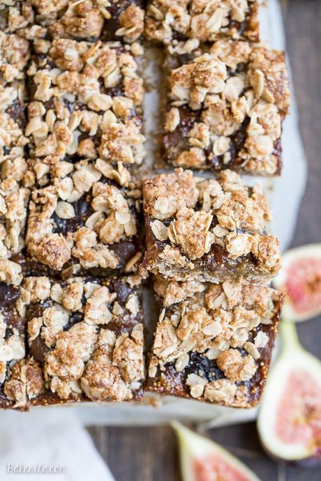 These Oatmeal Fig Bars are an incredible way to use your fresh figs! These gluten-free + vegan bars taste like Fig Neutons, but without the guilt or refined sugars. Enjoy them for breakfast or as a snack!