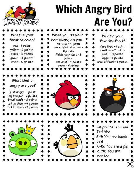 Which Angry Bird Are you? This Printable Angry Birds Trivia game is perfect for the Angry Birds fan in your life! This printable is great for Angry Birds parties or a rainy day boredom buster! #AngryforSavings #ad