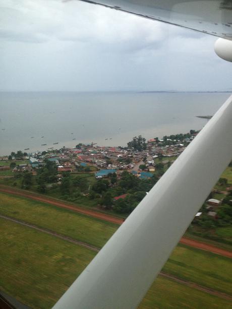 Taking off from Entebbe International Airport Uganda with Aerolink