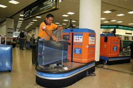 bag wrapping machine airport 