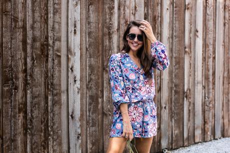 Amy Havins wears a printed romper from Old Navy.