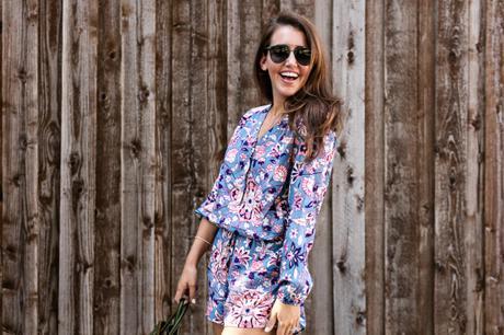 Printed Romper Amy Havins wears a printed romper from Old Navy.