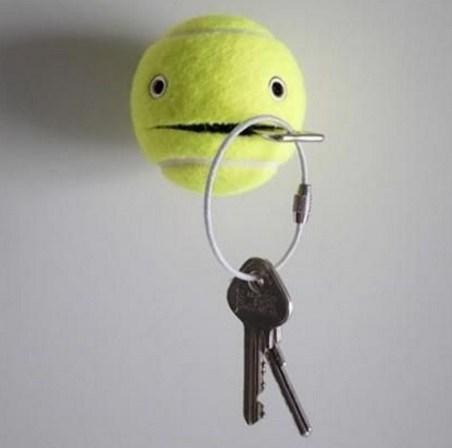 Tennis Balls Transformed Into Key Holders