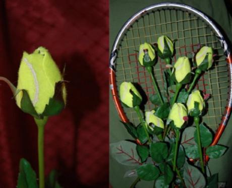 Tennis Balls Transformed Into Display Roses