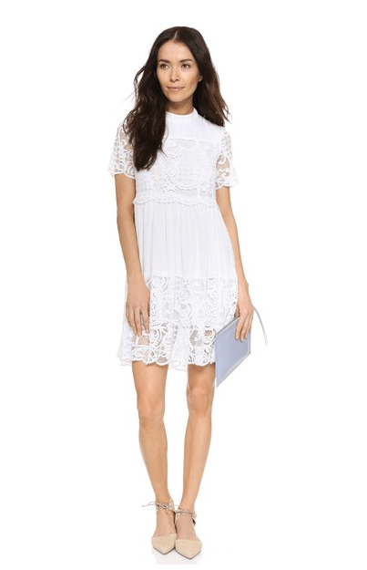 TREND SPOTTING: The White Lace Babydoll Dress with Black Boots for Fall 2016