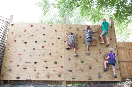 Backyard Climbing Wall For Swing Set