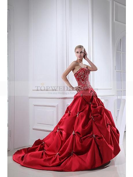 Strapless-Embroidered-Luxury-Taffeta-Wedding-Dress-with-Beads-(2)