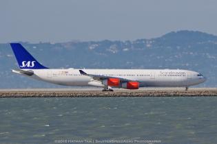 SFO, airliners, LN-RKF, Airbus A340-313, SAS