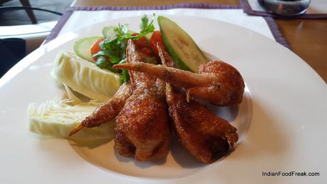 Chicken wings with thai chicken mince