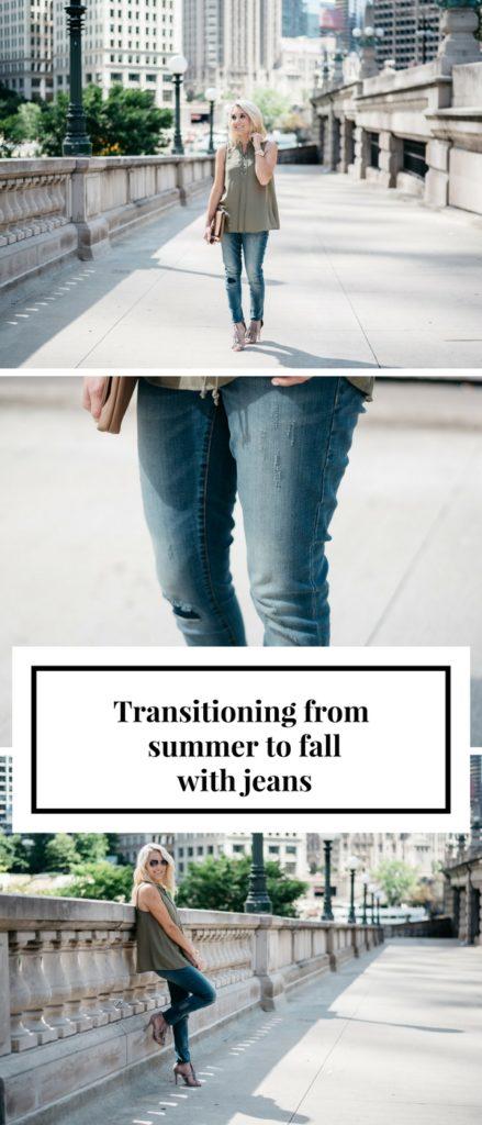 Transitioning from summer to fall with jeans