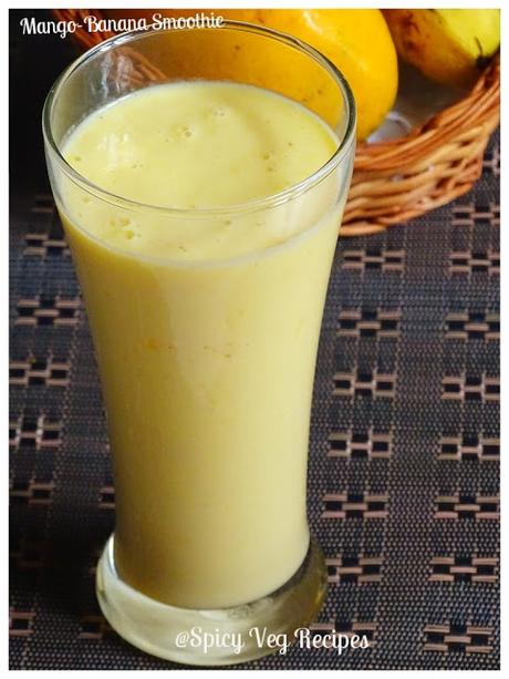 Smoothies are the best way to enjoy fruits. This smoothie is as delicious as breakfast but also serves well as an afternoon snack or even a frosty dessert. Mango banana smoothie is a thick, creamy and tasty smoothie.  Mango-Banana Smoothie Recipe-How to make Mango- Banana Smoothie- Creamy Mango Banana smoothie  Mango recipes, Banana Recipes, smoothies, Bachelor Recipes, Kids Recipes, Easy Recipes, healthy recipes, Quick Recipes, beverages and drinks,