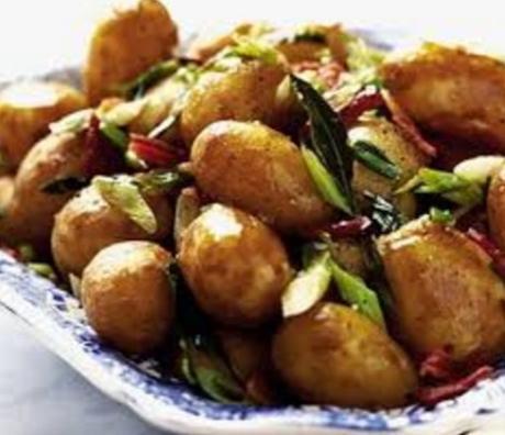 New Potatoes With Spring Onions & Bacon