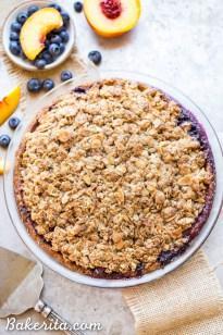 Blueberry Nectarine Pie with Almond Crumble (Gluten Free + Refined Sugar Free)