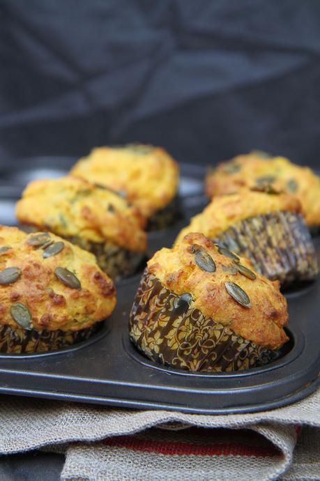 Roasted Pumpkin, Parmesan and Basil Muffins