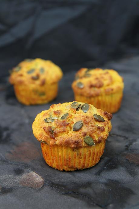 Roasted Pumpkin, Parmesan and Basil Muffins