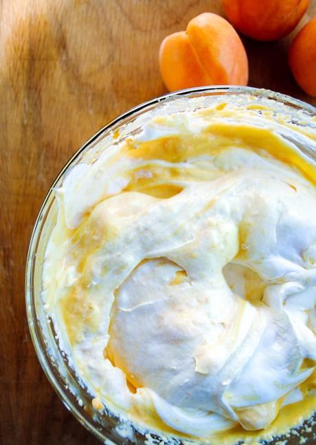 Slender Dessert with Summer Apricots, Cream Cheese and Whipped Cream