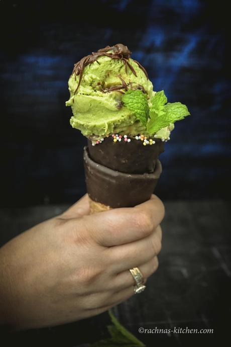Chocolate Avocado Ice Cream Recipe with Nutella swirl