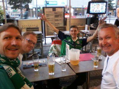 Sunday’s Inspiration: I’m Staying Put in Gdańsk, Poland With my two brothers Marko and Danny and my Dad Joe in Lyon, 2 days before the Northern Ireland 2-0 Ukraine match