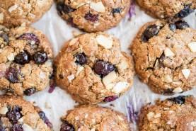 Almond Blueberry Breakfast Cookies (Gluten Free + Refined Sugar Free)