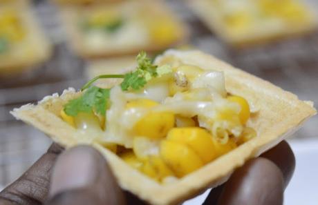 Corn  Canapes chaat | Easy Canape recipe
