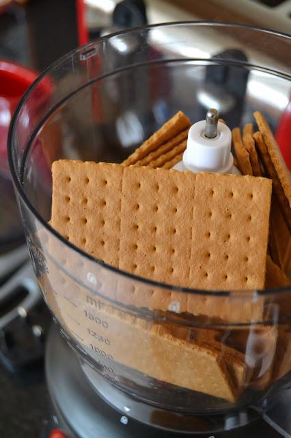 graham crackers waiting to be blitzed in a food processor
