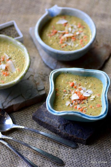 coconut ginger broccoli carrot soup