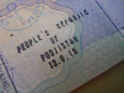 Five Countries That Border the UK, That You Might Not Have Heard Of! Passport stamped on arrival in the People's Republic of Podjistan