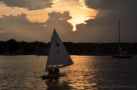 Sunfish and a sunset sail, Mystic River