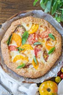 Mozzarella Heirloom Tomato Galette with Parmesan Crust (Gluten Free + Grain Free)