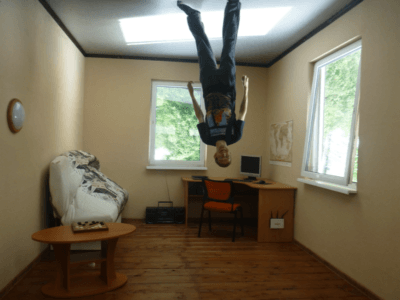 Backpacking in Kaliningrad: Top 25 Sights in Kaliningrad City Crazy Upside Down House ( перевернутая комната), Yunost Park