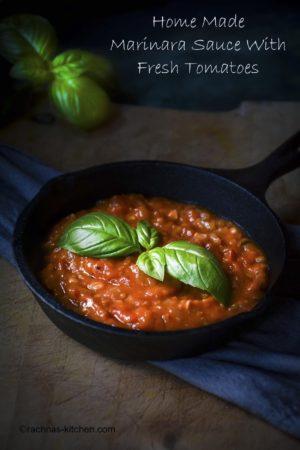 Home Made Marinara Sauce With Fresh Tomatoes